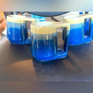 3 Navy Blue Sango mugs